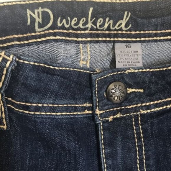 ND Weekend Bootcut Denim Jean Size 16 Rhinestone Sequin Bling NWOT Y2K 36x33 - Picture 10 of 11